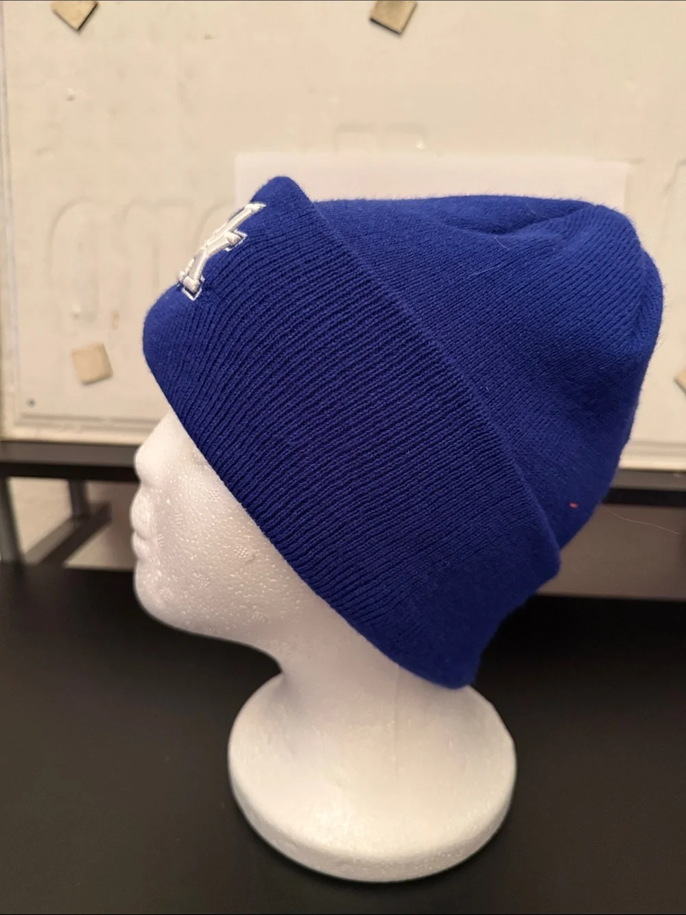 Top of the World Kids Royal Blue Beanie with White UK Logo